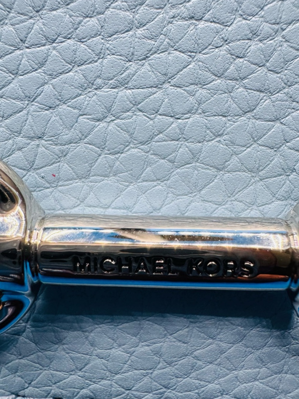 Michael Kors Powder Blue Quilted & Pebbled Leather Crossbody & Wallet Bundle - Picture 8 of 11